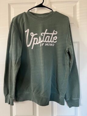 State of Mind Sage Green Crewneck Sweatshirt with White Script